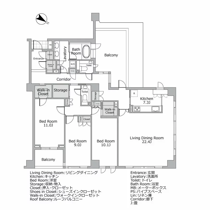 松濤アパートメント 間取り図例