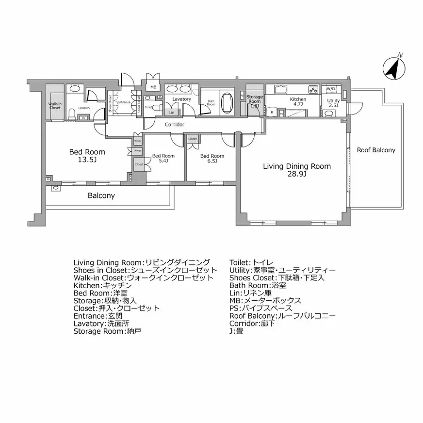 高輪パークハウスコリーヌ間取り図例