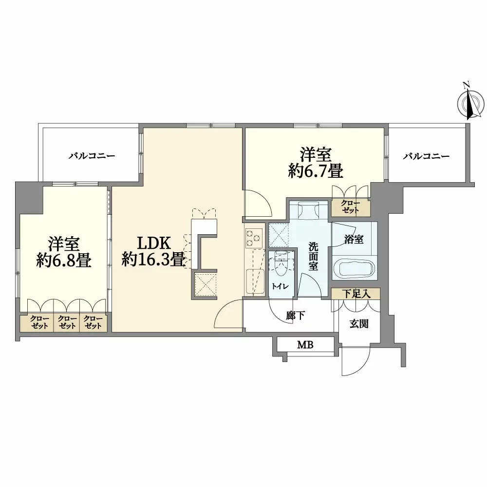 スカイグランデ汐留 間取り図例