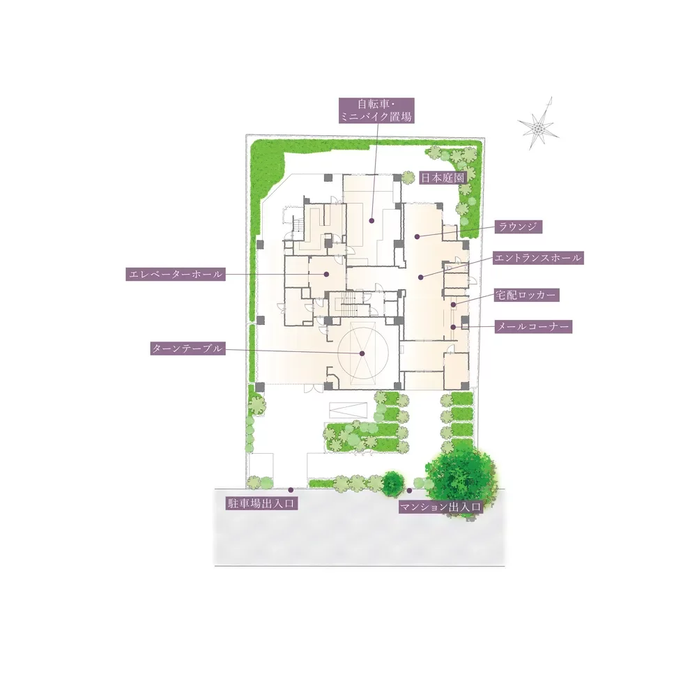 パークコート四番町 敷地配置図