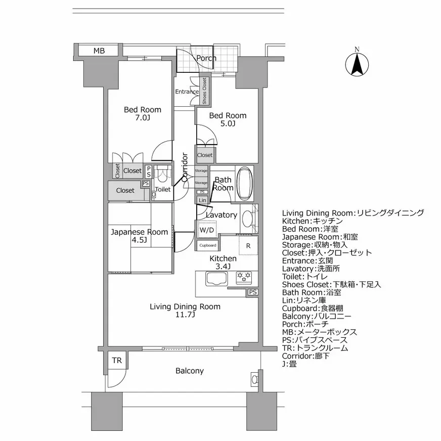 レイス白金ブライトレジデンス 間取り図例