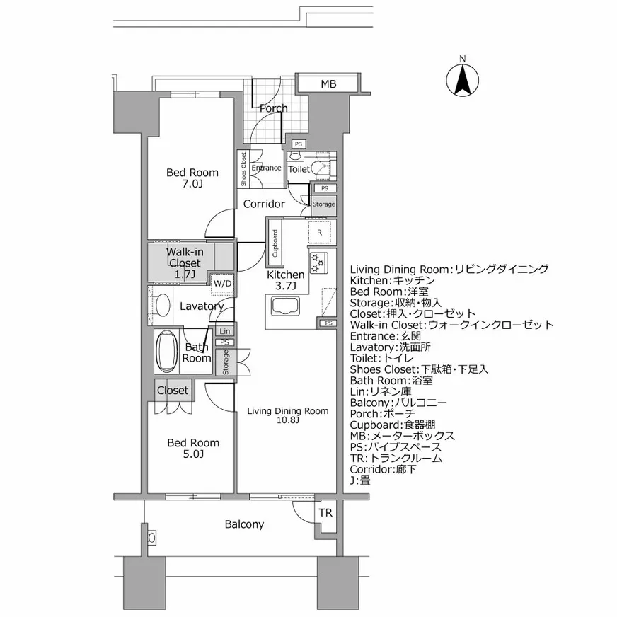 レイス白金ブライトレジデンス 間取り図例