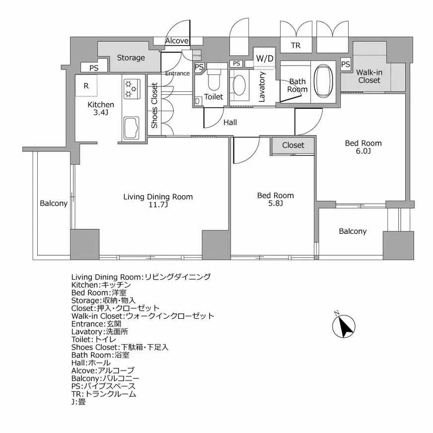 ローレルコート市ヶ谷 間取り図例