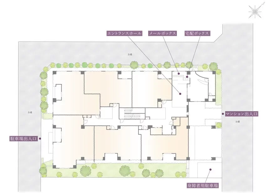 市谷砂土原レジデンス 敷地配置図