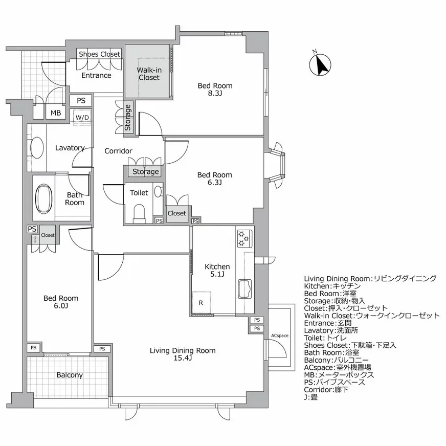 パークハウス市谷仲之町 間取り図例