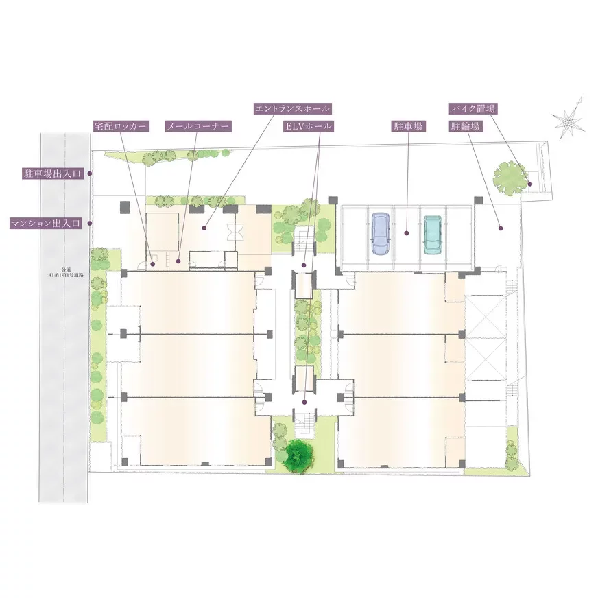パークハウス市谷若宮町 敷地配置図