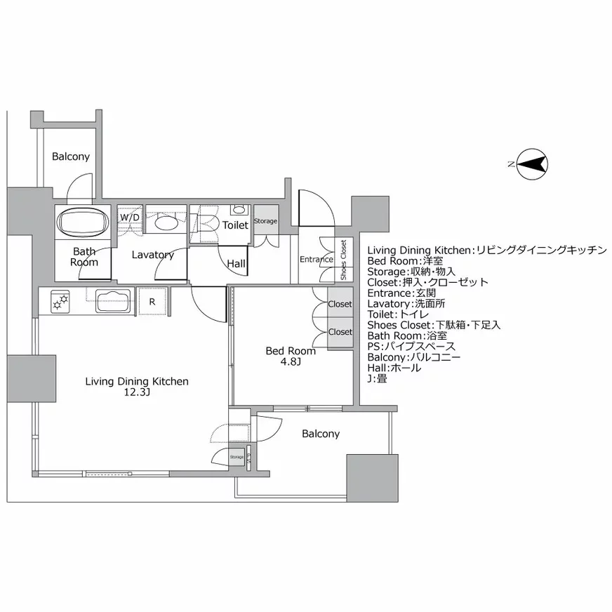 サンウッド三田パークサイドタワー　間取り図例