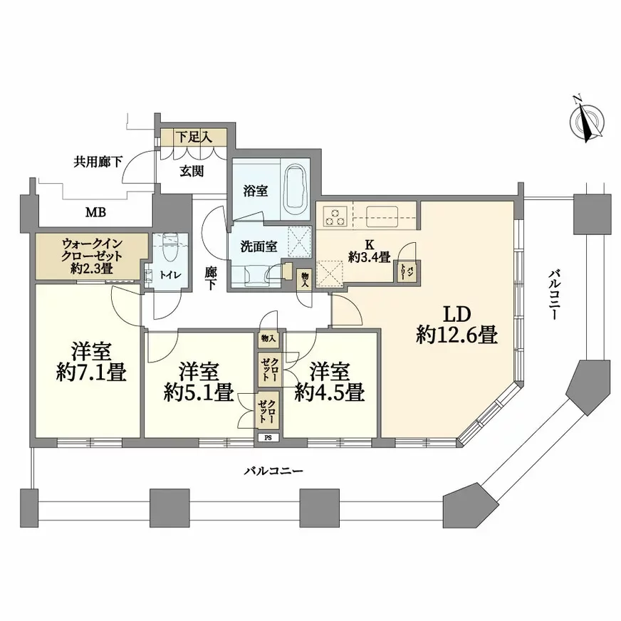 芝浦アイランドケープタワー 間取り図例