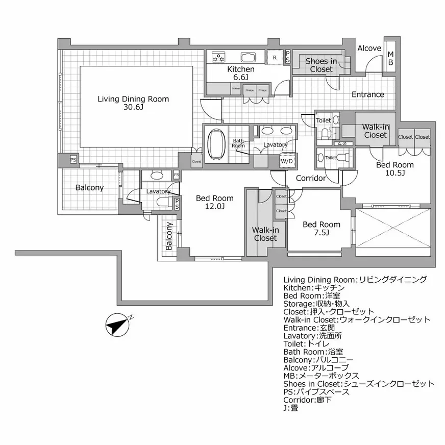 ディアナガーデン代官山 間取り図例