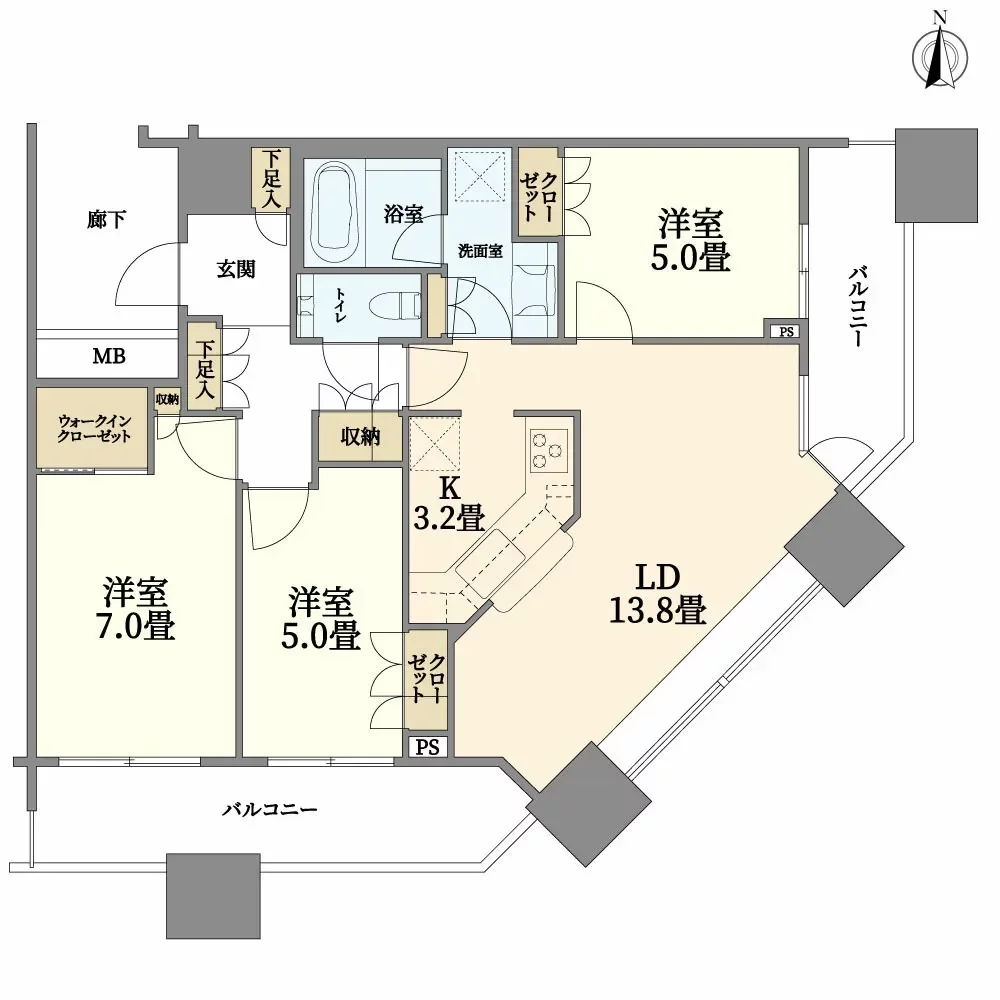 ミッドサザンレジデンス御殿山 間取り図例