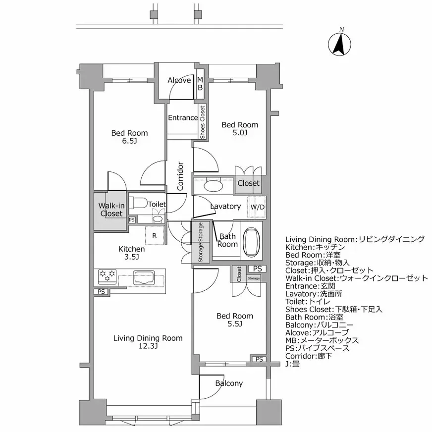 ブリリア外苑出羽坂 間取り図例