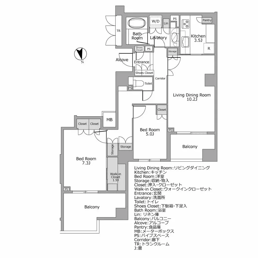 パークコート市谷仲之町 間取り図例