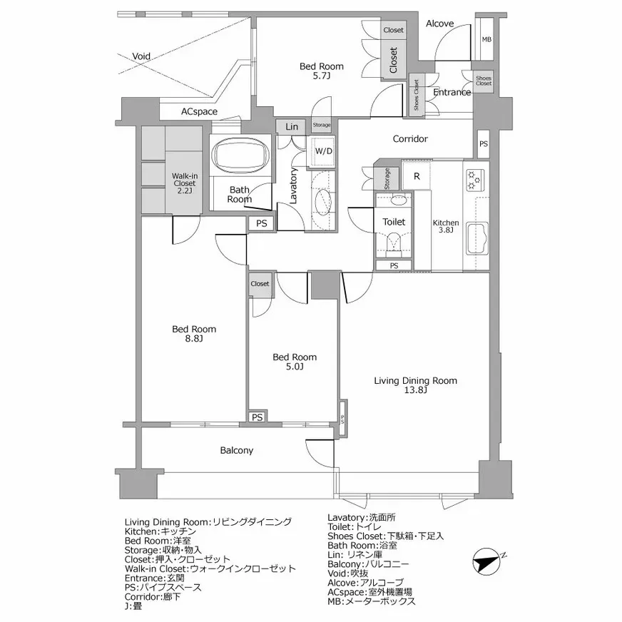 パークコート市谷仲之町 間取り図例