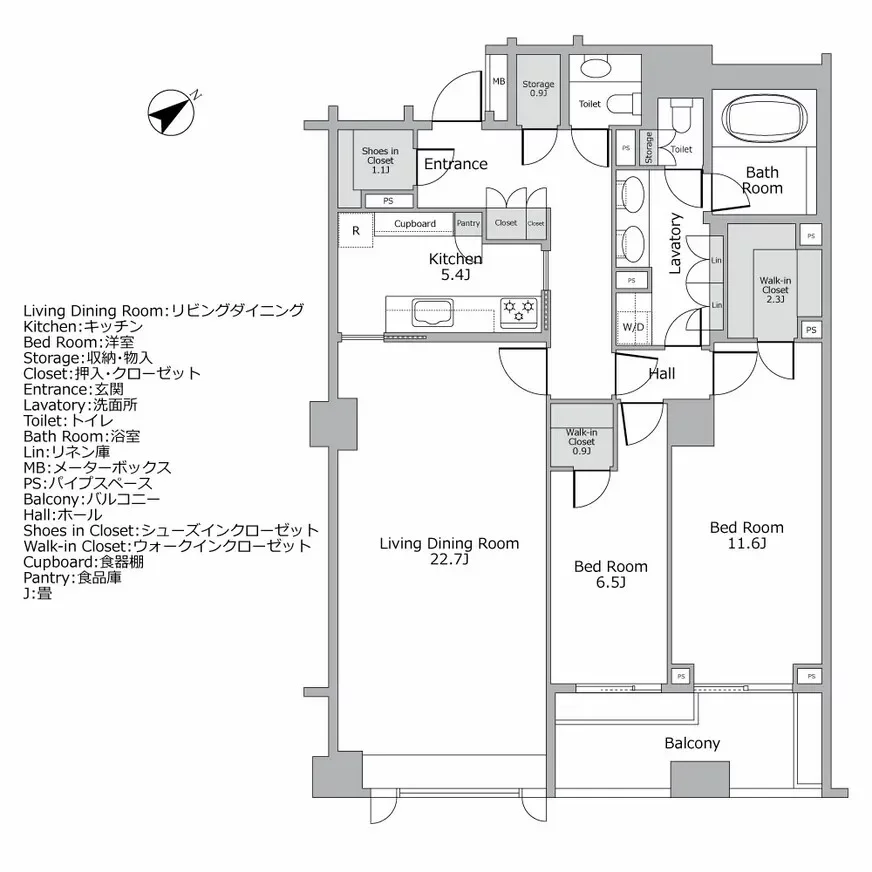 パークマンション白金台サンク 間取り図例