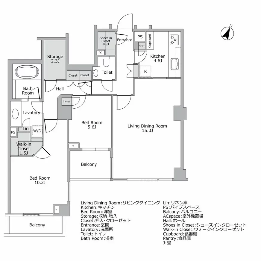 パークマンション白金台カトル 間取り図例