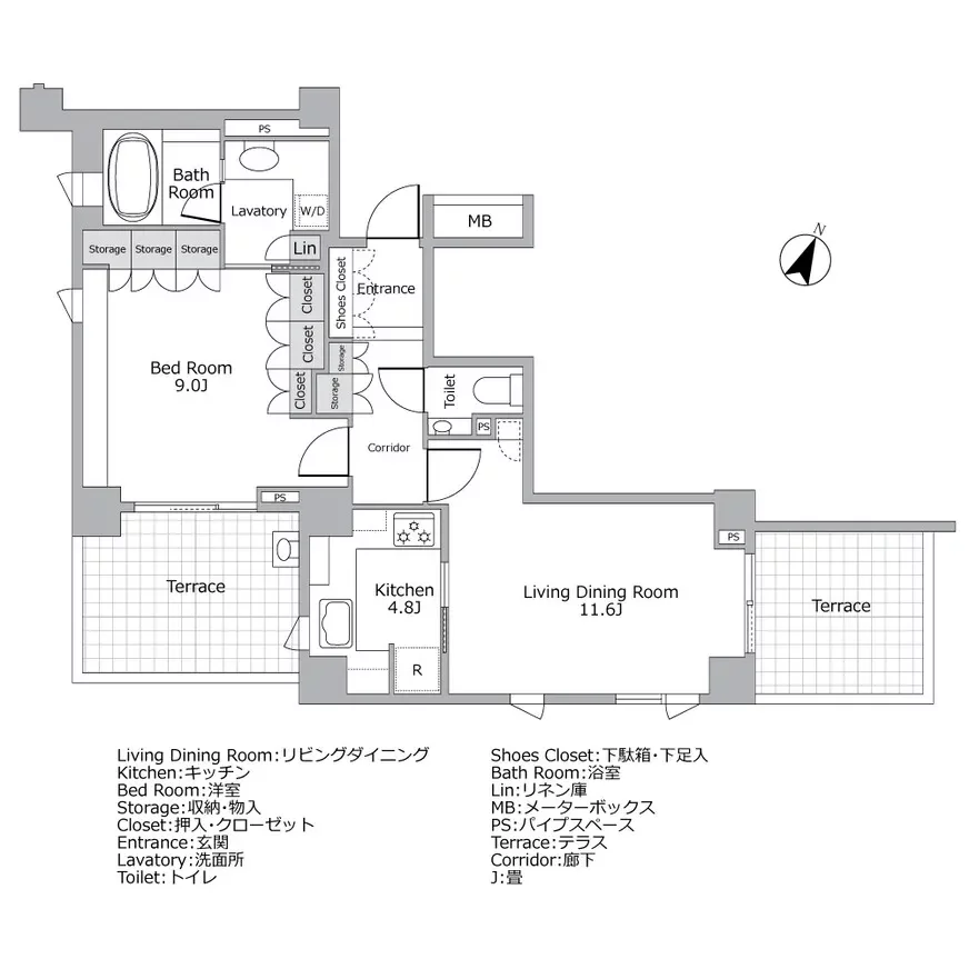 パークハウス南平台コートレジデンス 間取り図例