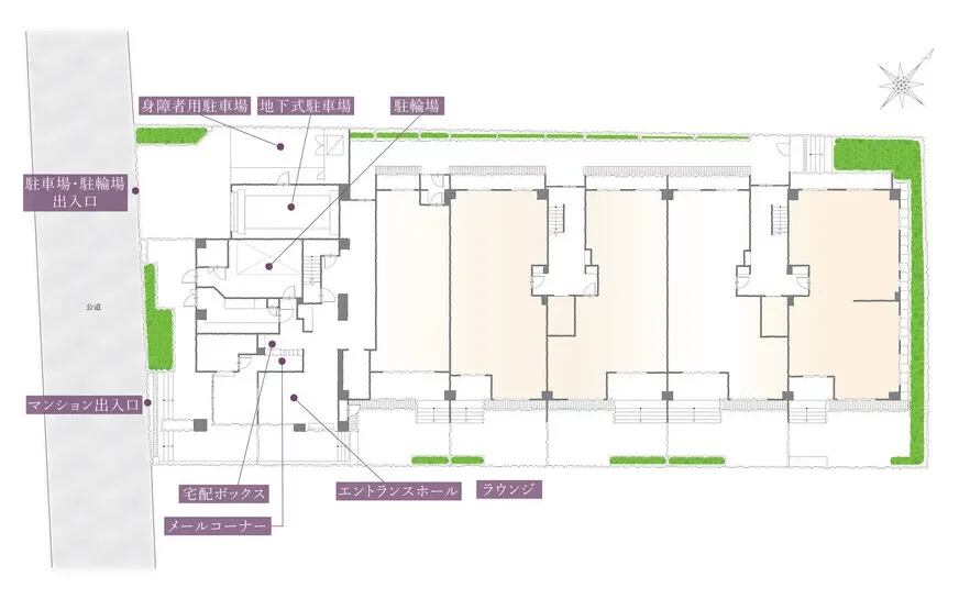 市谷砂土原町パークハウス 敷地配置図