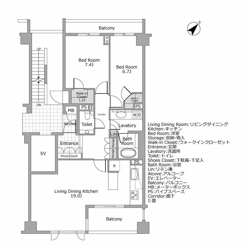 市谷砂土原町パークハウス 間取り図例