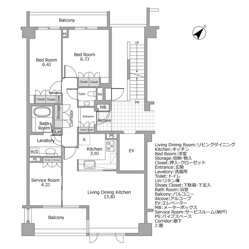 市谷砂土原町パークハウス 間取り図例