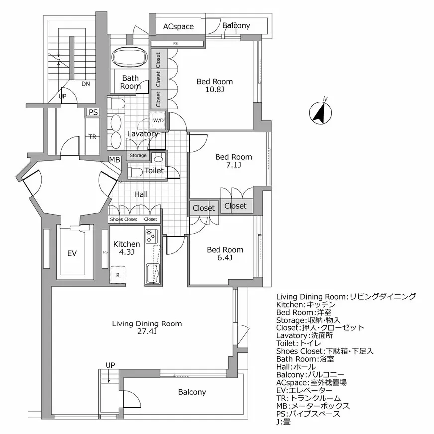 ディーグランセ南青山ハイヴァリー　間取り図例