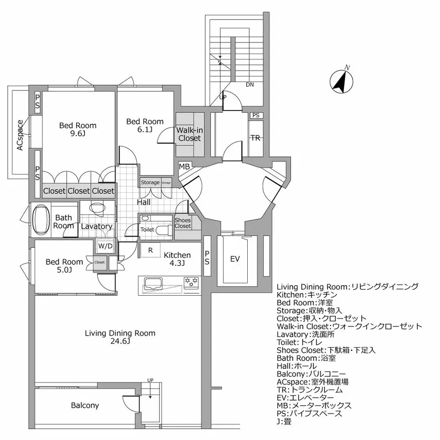 ディーグランセ南青山ハイヴァリー　間取り図例