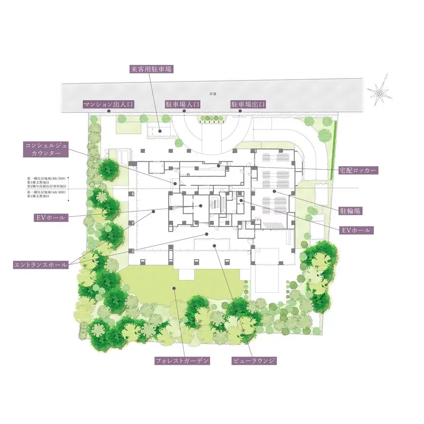 番町パークハウス 敷地配置図