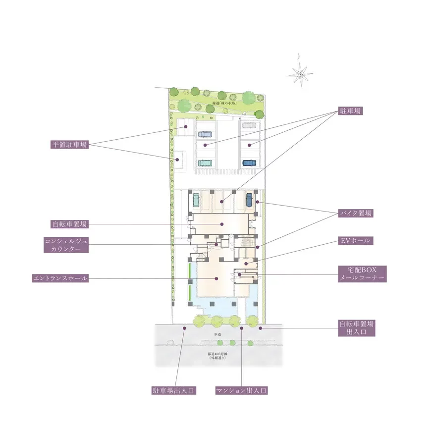 コートレジデントタワー 敷地配置図