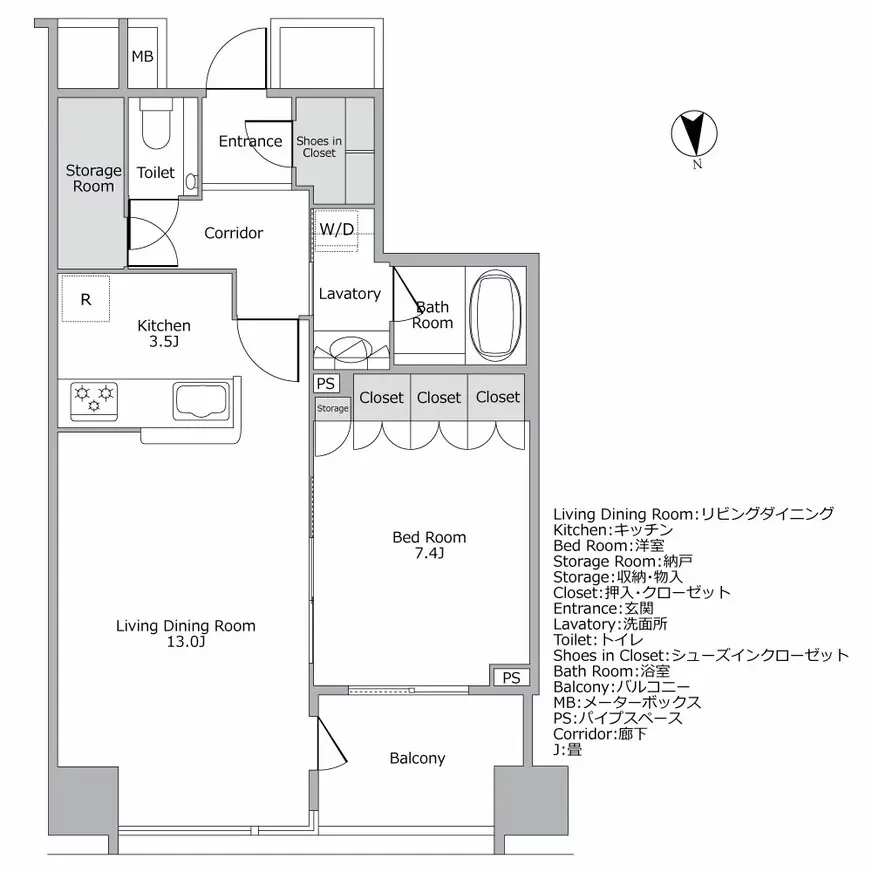 コートレジデントタワー 間取り図例