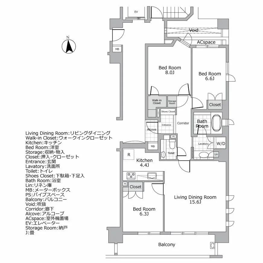 プラウド高輪 間取り図例