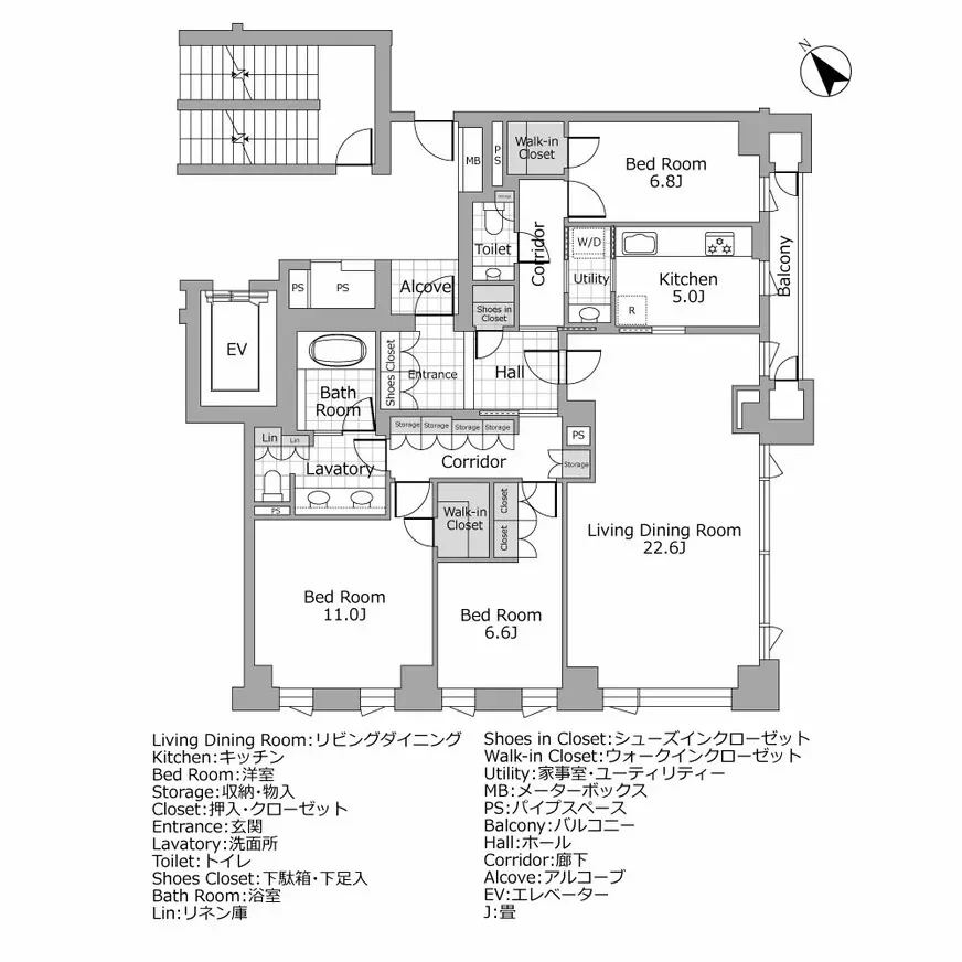 プラウド赤坂氷川町 間取り図例