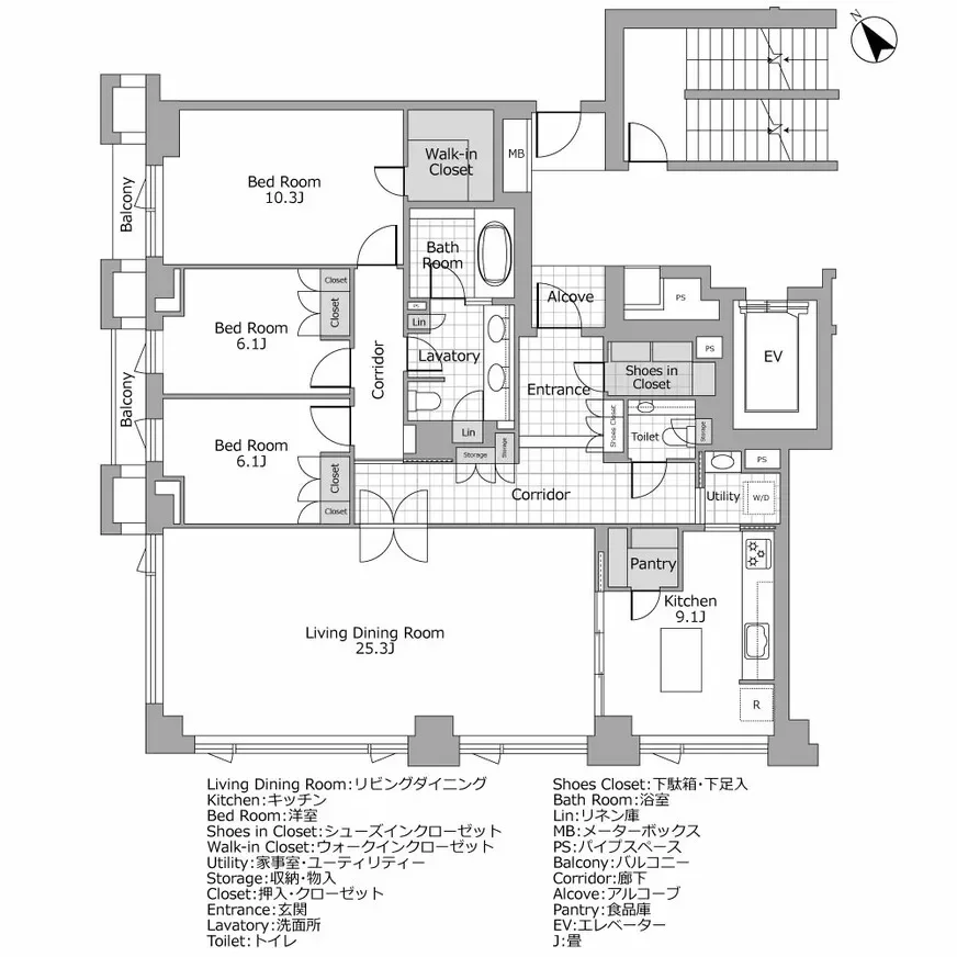 プラウド赤坂氷川町 間取り図例