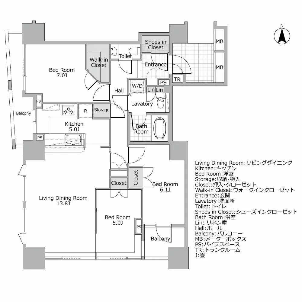 シティタワー四谷 間取り図例