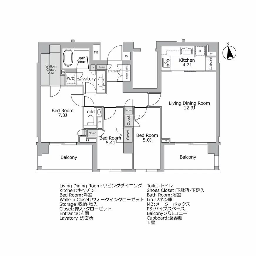 パークコート高輪フォレストレジデンス 間取り図例