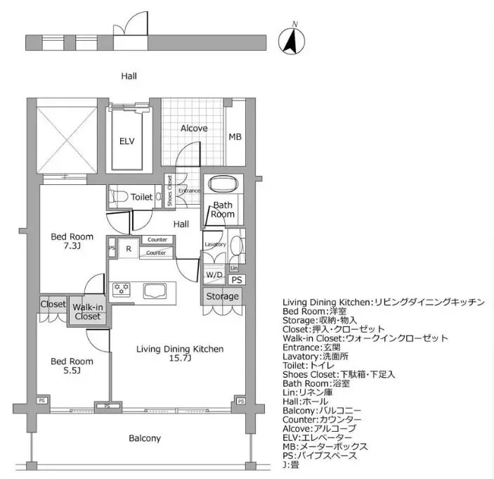 本郷パークハウスザプレミアフォート 間取り図例