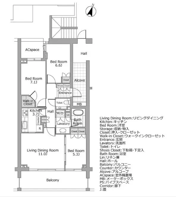 本郷パークハウスザプレミアフォート 間取り図例