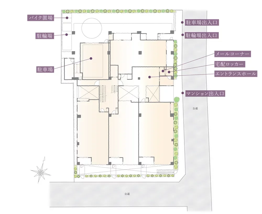 白金台レジデンス 敷地配置図