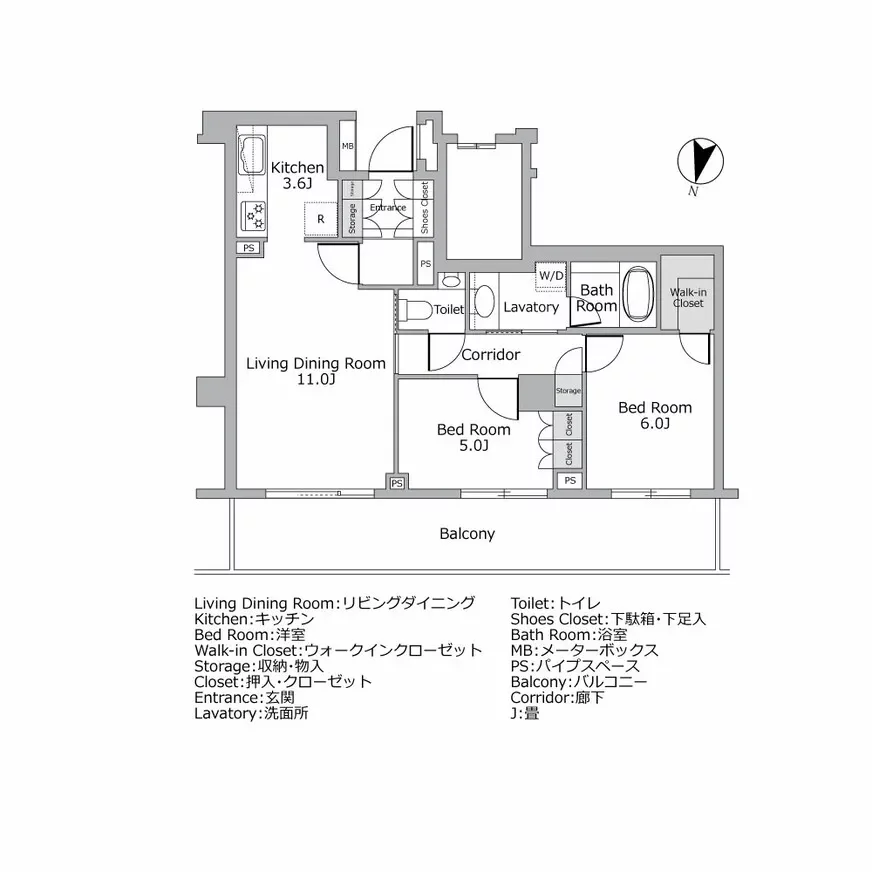 白金台レジデンス 間取り図例