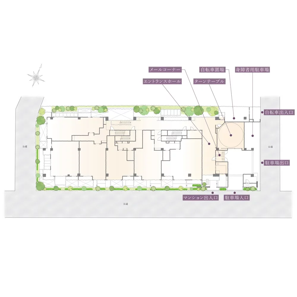 プラウド神山町 敷地配置図