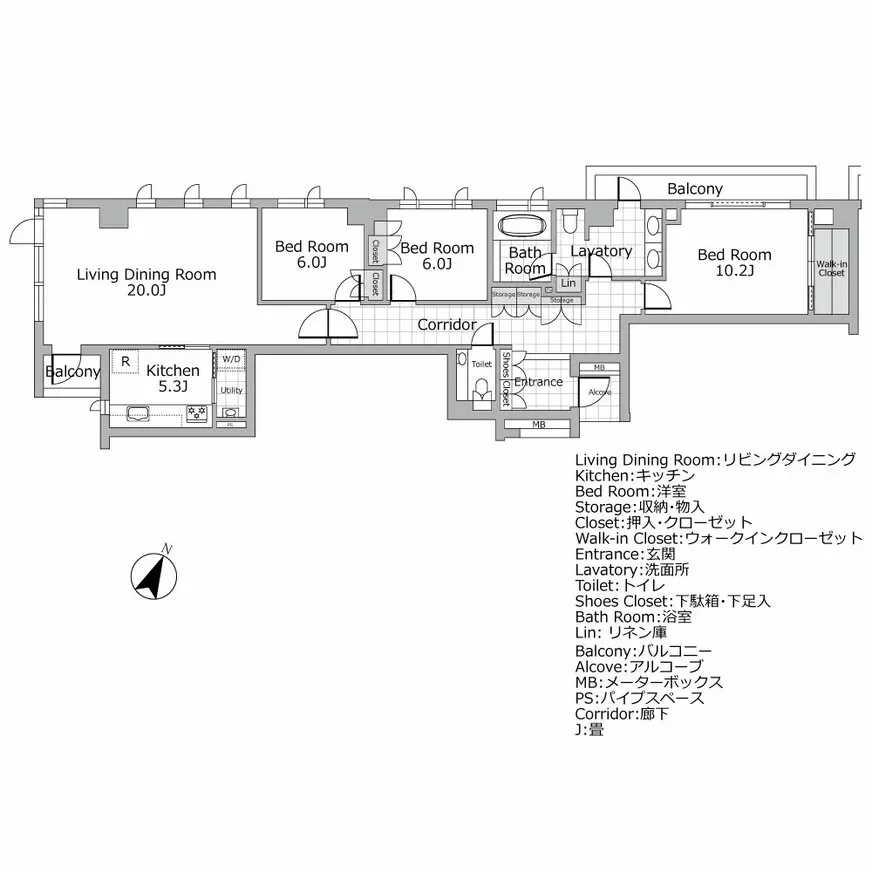 プラウド神山町 間取り図例