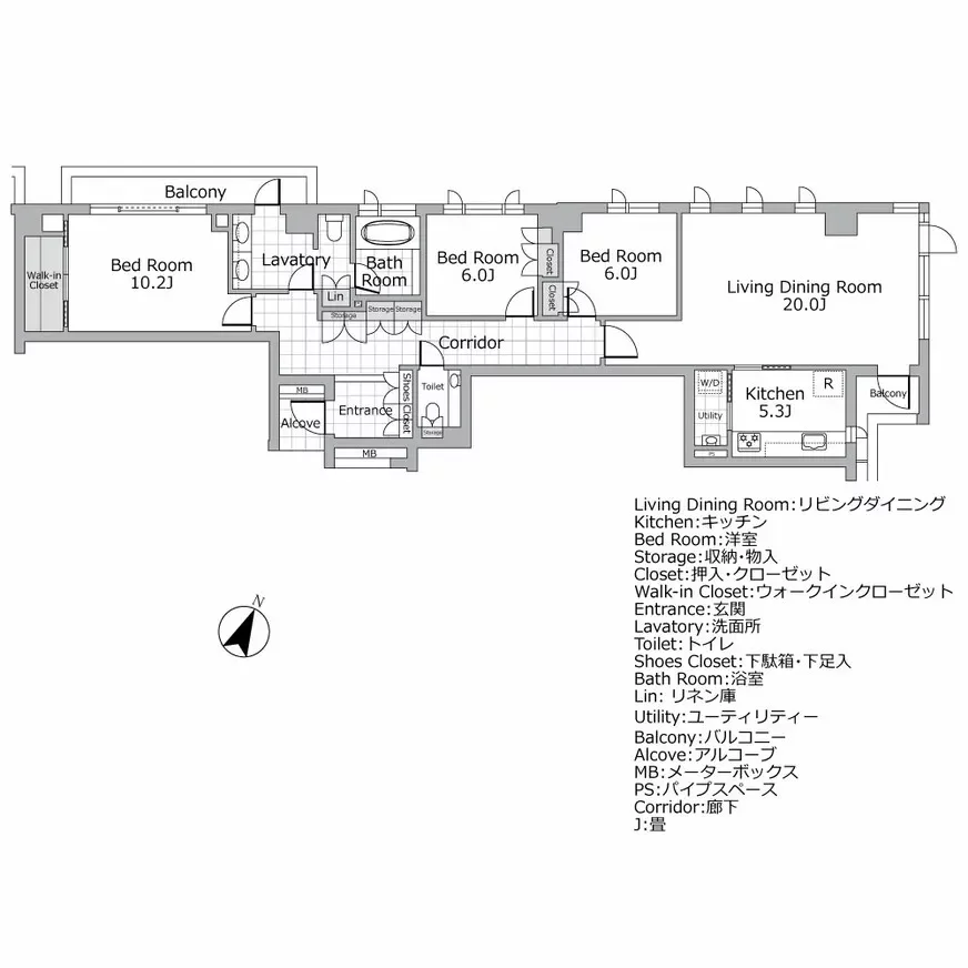 プラウド神山町 間取り図例