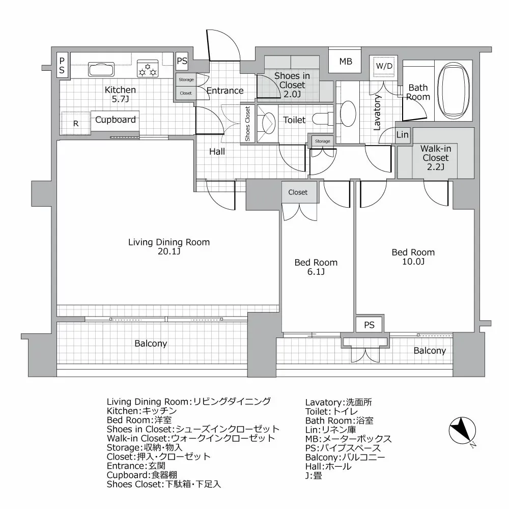 パークマンション六本木 間取り図例