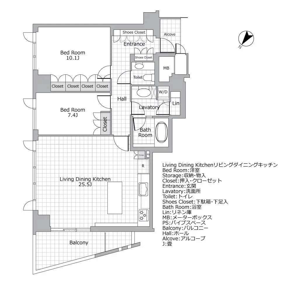 フォレセーヌ赤坂氷川町 間取り図例