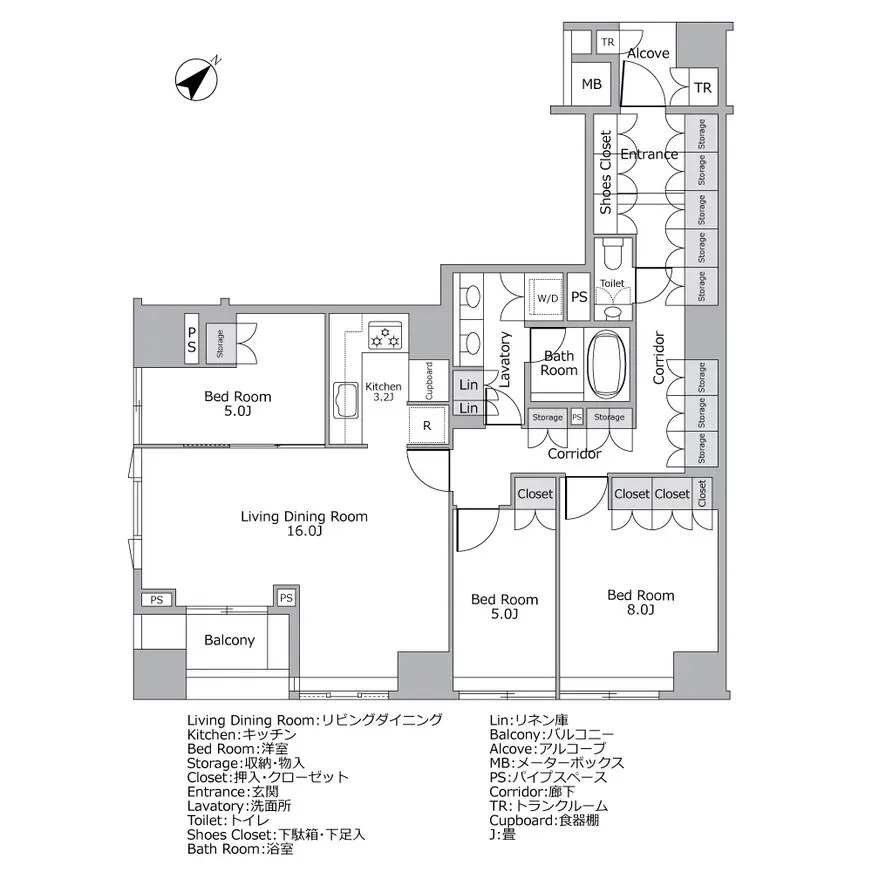 ブリリア代官山プレステージ 間取り図例