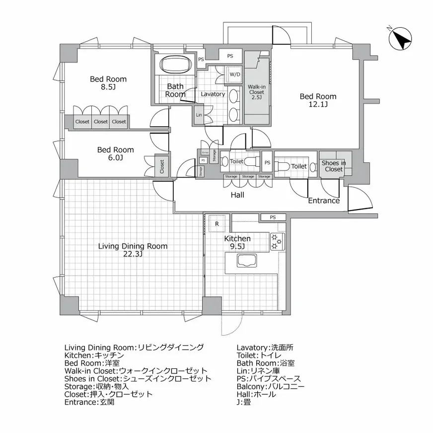 パークマンション代官山 間取り図例