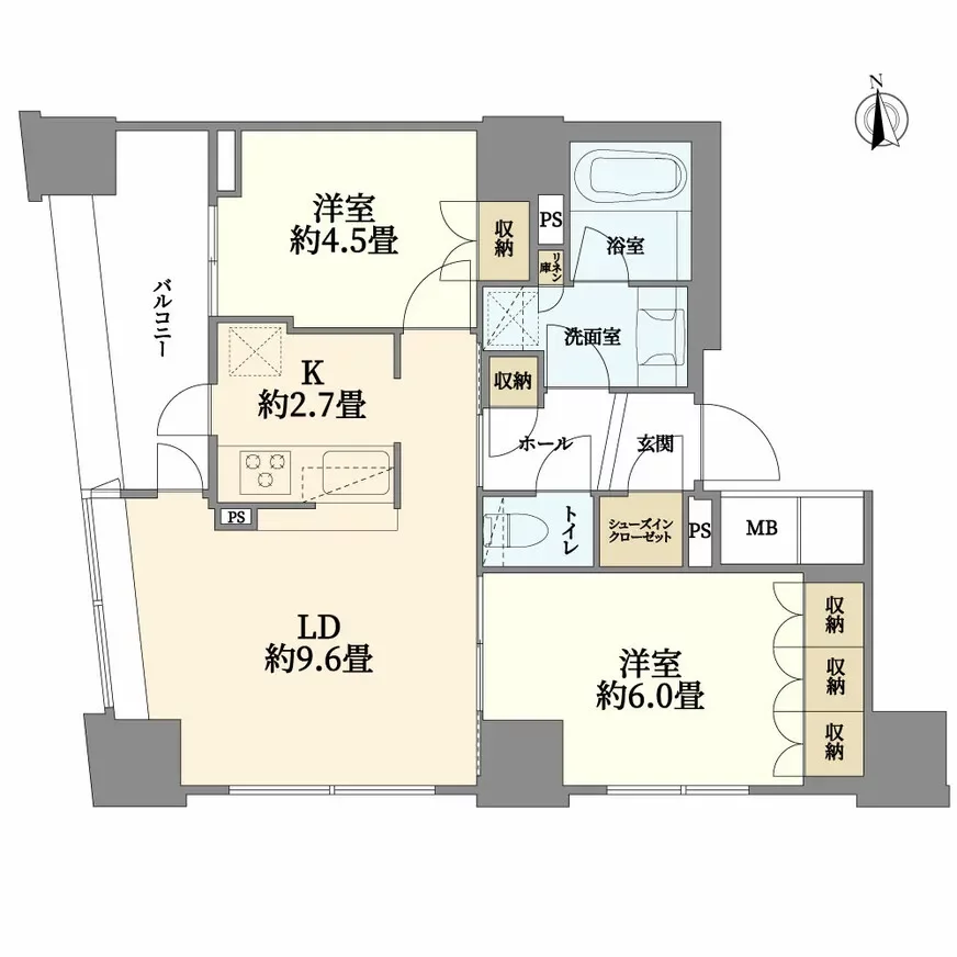 新宿山吹アインスタワー 間取り図例