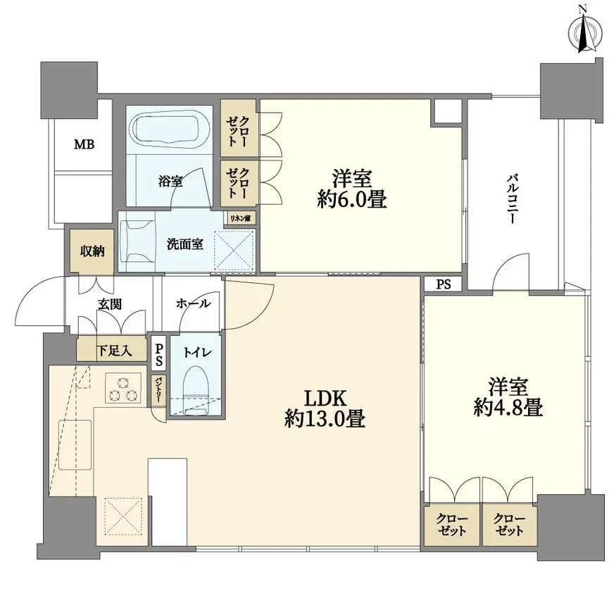 新宿山吹アインスタワー 間取り図例