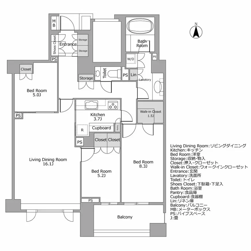 パークコート高輪ヒルトップレジデンス 間取り図例
