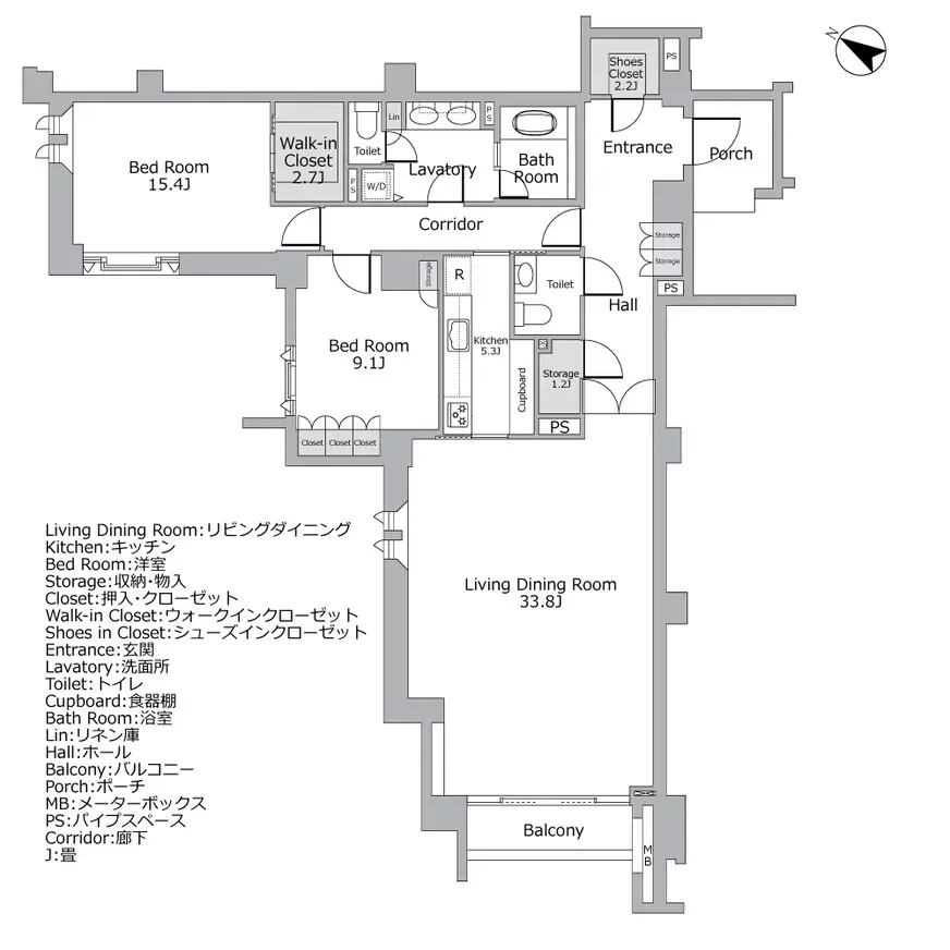 グランツオーベル南平台 間取り図例