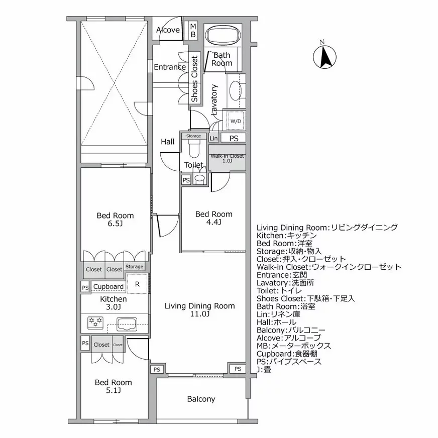 パークコート市ヶ谷ノーブルヒルズ 間取り図例