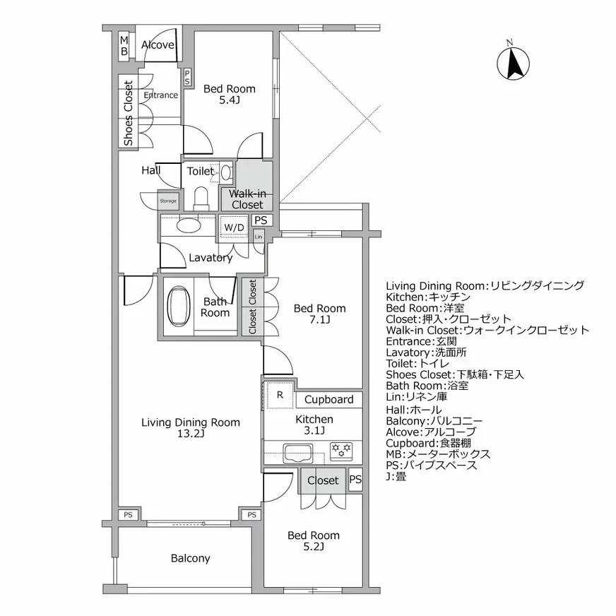 パークコート市ヶ谷ノーブルヒルズ 間取り図例